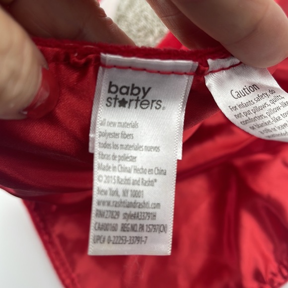 Sock Monkey Lovey I ❤️ Santa Rattle Velvet Satin Security Toy Baby Infant - Picture 6 of 6